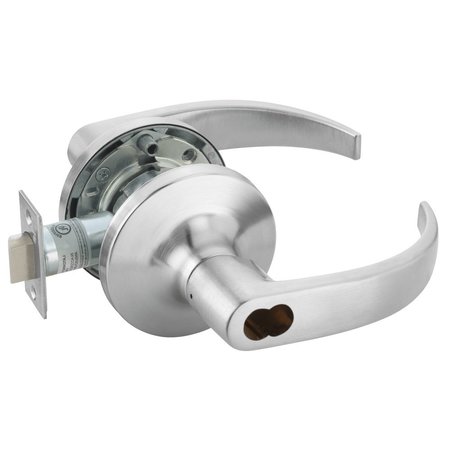 YALE Grade 1 Entry Cylindrical Lock, Pacific Beach Lever, SFIC Less Core, Satin Chrome Finish, Non-handed B-PB5404LN 626